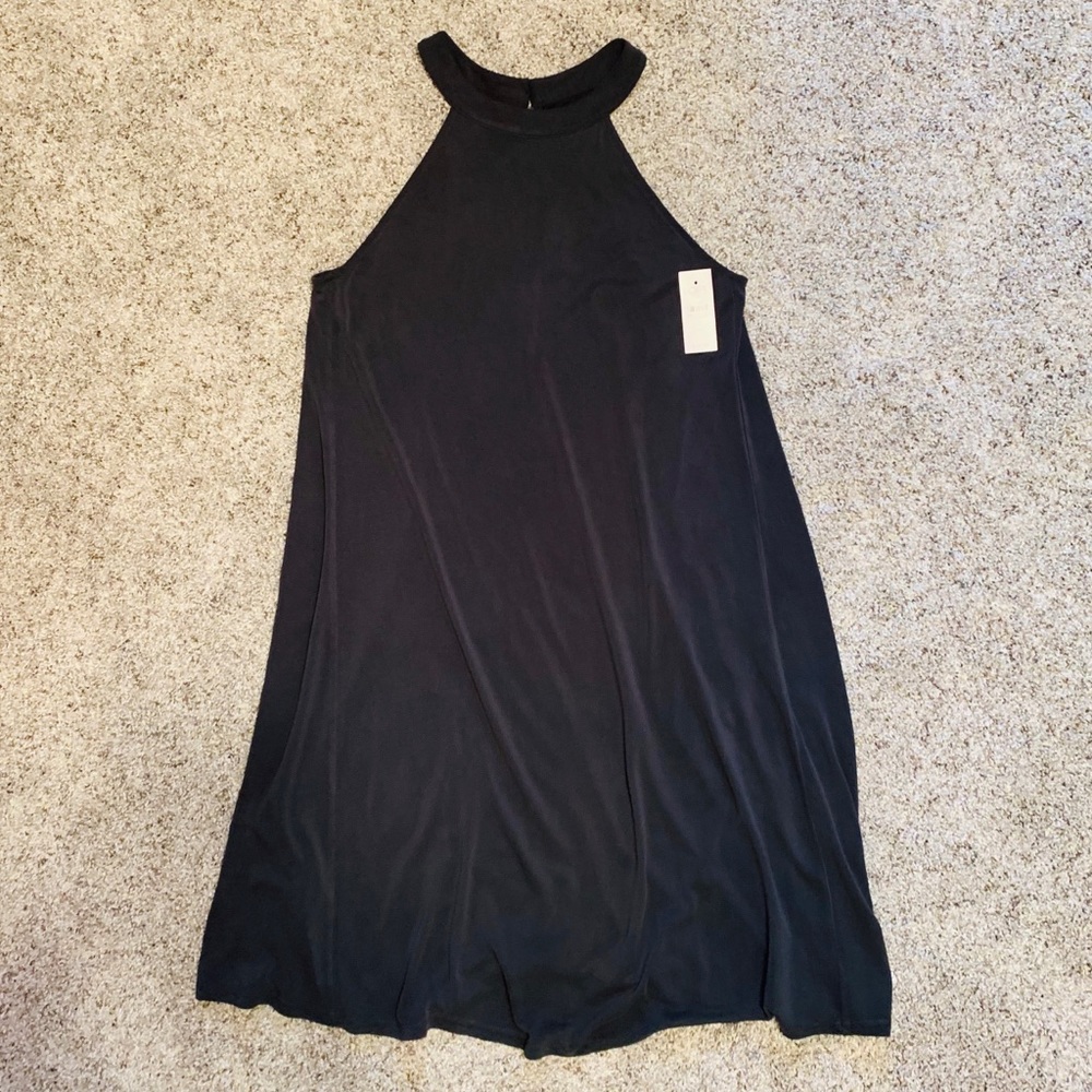 MATERNITY HALTER CUTOUT BACK SWING DRESS